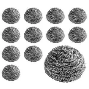 New Star Foodservice Extra Large (50 Grams) Stainless Steel Sponges Scrubbers, Set of 12 New Star Foodservice Extra Large (50 Grams) Stainless Steel Sponges Scrubbers, Set of 12