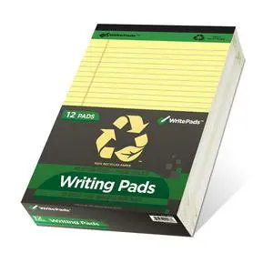 KAISA Legal Pads, 8.5" x 11.75" Wide Ruled Canary Writing Tablet, 50 Sheets Per Pad, Hard Back Premium Thick Recycled Paper Notepads for Office Supplies, Pack of 12 (600 Total Sheets) KAISA Legal Pads, 8.5" x 11.75" Wide Ruled Canary Writing Tablet, 50 Sheets Per Pad, Hard Back Premium Thick Recycled Paper Notepads for Office Supplies, Pack of 12 (600 Total Sheets)