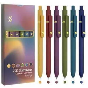 UIXJODO Colorful Pens, 6 Pcs Colored Pens Fine Point Smooth Writing Pen, 0.5mm Colored Ink Gel Pen for Journaling Note Taking Writing, Office School Supplies Gifts for Women (6 Pcs Gold Vintage) UIXJODO Colorful Pens, 6 Pcs Colored Pens Fine Point Smooth Writing Pen, 0.5mm Colored Ink Gel Pen for Journaling Note Taking Writing, Office School Supplies Gifts for Women (6 Pcs Gold Vintage)