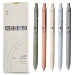 UIXJODO Gel Pens, 5 Pcs 0.5mm Black Ink Pens Fine Point Smooth Writing Pens, High-End Series Pens for Journaling Note Taking, Cute Office School Supplies Gifts for Women Men (Morandi) UIXJODO Gel Pens, 5 Pcs 0.5mm Black Ink Pens Fine Point Smooth Writing Pens, High-End Series Pens for Journaling Note Taking, Cute Office School Supplies Gifts for Women Men (Morandi)