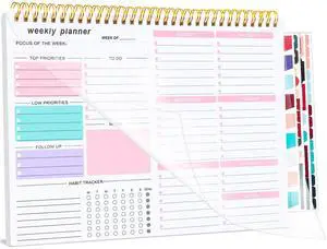 Weekly To Do List Notepad, 8.5''x11'' Weekly Desk Planner with 52 Tear Off Sheets Undated Weekly Planner Habit Tracker & Productivity Organizer for Home and Work, Pink Weekly To Do List Notepad, 8.5''x11'' Weekly Desk Planner with 52 Tear Off Sheets Undated Weekly Planner Habit Tracker & Productivity Organizer for Home and Work, Pink