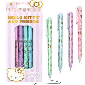 Hello Kitty & Friends 4-Piece Pen Set, My Melody, Kuromi, School and Office Supplies, Stationery Hello Kitty & Friends 4-Piece Pen Set, My Melody, Kuromi, School and Office Supplies, Stationery