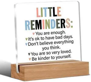 Inspirational Motivational Gifts Employee Appreciation Gifts Little Reminders You are Enough Clear Desk Decorative Sign Acrylic Sign With Wooden Stand for Office Desk Table Shelf Inspirational Motivational Gifts Employee Appreciation Gifts Little Reminders You are Enough Clear Desk Decorative Sign Acrylic Sign With Wooden Stand for Office Desk Table Shelf