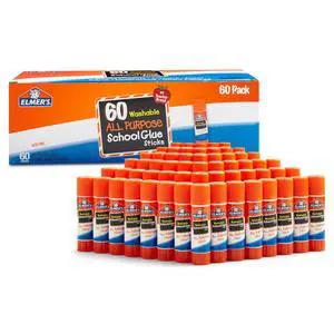 Elmer's All Purpose School Glue Sticks, Acid-Free and Washable, 7 Grams, 60 Count - Arts & Crafts, Projects, #1 Teacher Brand Elmer's All Purpose School Glue Sticks, Acid-Free and Washable, 7 Grams, 60 Count - Arts & Crafts, Projects, #1 Teacher Brand