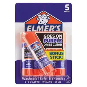 Elmer's School Glue Sticks 5ct - Disappearing Purple Elmer's School Glue Sticks 5ct - Disappearing Purple
