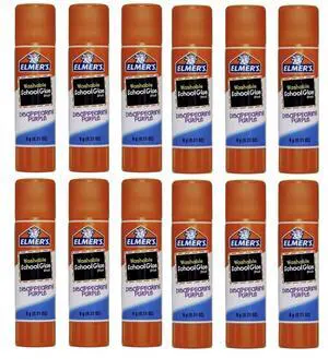 Elmers Washable Disappearing School Glue Sticks, 0.21 Purple Glue Stick (Pack of 12) Elmers Washable Disappearing School Glue Sticks, 0.21 Purple Glue Stick (Pack of 12)
