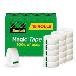 Scotch Magic Tape, Invisible, Home Office Supplies and Back to School Supplies for College and Classrooms, 16 Rolls Scotch Magic Tape, Invisible, Home Office Supplies and Back to School Supplies for College and Classrooms, 16 Rolls