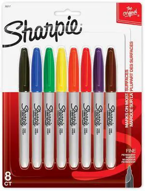Sharpie Permanent Markers, Fine Point, 8 Count - School, Office, Arts & Crafts, Desk Supplies Sharpie Permanent Markers, Fine Point, 8 Count - School, Office, Arts & Crafts, Desk Supplies