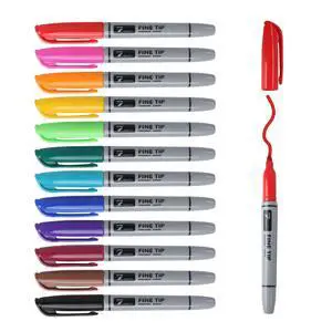 TOWON 12 Permanent Markers - Assorted Colors Drawing Marker Pens Set, Waterproof Quick Drying Fine Tip Colored Artists Markers for Adults Coloring TOWON 12 Permanent Markers - Assorted Colors Drawing Marker Pens Set, Waterproof Quick Drying Fine Tip Colored Artists Markers for Adults Coloring
