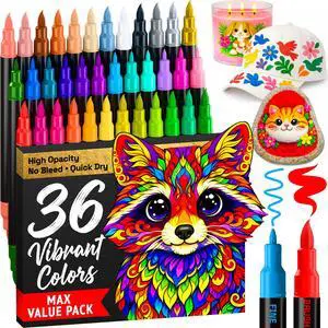 ARTISTRO 36 Acrylic Paint Markers - Paint Pens for Drawing - For Fabric, Rock, Glass, Wood, Molds - Arts & Crafts Gift for Adults, Teens, Kids, Classroom Must Haves & School Supplies ARTISTRO 36 Acrylic Paint Markers - Paint Pens for Drawing - For Fabric, Rock, Glass, Wood, Molds - Arts & Crafts Gift for Adults, Teens, Kids, Classroom Must Haves & School Supplies