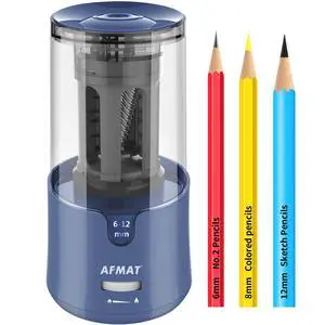 AFMAT Pencil Sharpener, Electric Pencil Sharpener for Colored Pencils, Auto Stop, Fast Sharpen in 3s, Large Hole Pencil Sharpeners Plug in for 6-12mm No.2/Jumbo Pencils PS93 AFMAT Pencil Sharpener, Electric Pencil Sharpener for Colored Pencils, Auto Stop, Fast Sharpen in 3s, Large Hole Pencil Sharpeners Plug in for 6-12mm No.2/Jumbo Pencils PS93