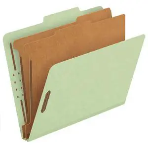 Pendaflex Recycled Classification File Folders, 2 Dividers, 2" Embedded Fasteners, 2/5 Tab Cut, Letter Size, Light Green, Box of 10 (24076R) Pendaflex Recycled Classification File Folders, 2 Dividers, 2" Embedded Fasteners, 2/5 Tab Cut, Letter Size, Light Green, Box of 10 (24076R)