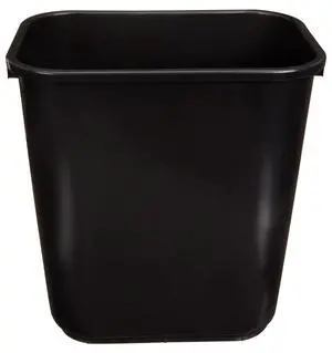 Amazon Basics Rectangular Plastic Office Wastebasket,14.4"L x 10.3"W x 15"H, 7 Gallon, Easy to Clean, Black, Pack of 2 Amazon Basics Rectangular Plastic Office Wastebasket,14.4"L x 10.3"W x 15"H, 7 Gallon, Easy to Clean, Black, Pack of 2