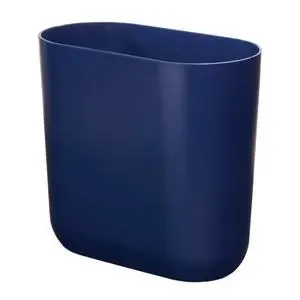 iDesign Small Slim Plastic Bathroom Trash Can, Navy Blue iDesign Small Slim Plastic Bathroom Trash Can, Navy Blue