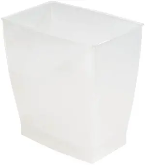iDesign Small Plastic Bathroom Trash Can, Clear Frost iDesign Small Plastic Bathroom Trash Can, Clear Frost