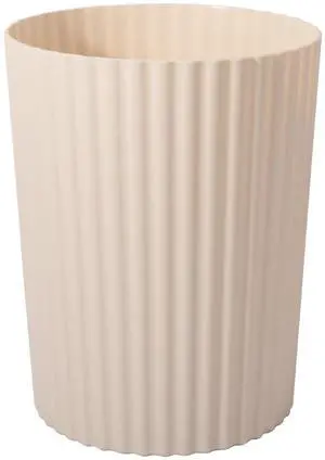 JiatuA Small Trash Can Plastic Wastebasket Round Garbage Container Bin for Bathroom, Kitchen, Bedroom, Home Office, College Dorm, Beige JiatuA Small Trash Can Plastic Wastebasket Round Garbage Container Bin for Bathroom, Kitchen, Bedroom, Home Office, College Dorm, Beige