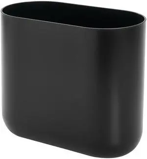 iDesign Small Slim Plastic Bathroom Trash Can, Black iDesign Small Slim Plastic Bathroom Trash Can, Black