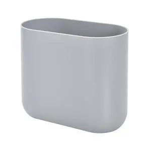iDesign Small Slim Plastic Bathroom Trash Can, Gray iDesign Small Slim Plastic Bathroom Trash Can, Gray