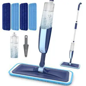 Microfiber Wet Spray Mops for Hardwood Floor Cleaning, Dry Wet Dust Wood Floor Mop with 4 Reusable Washable Mop Pads Refills Fit for Swiffer Power Mop, Flat Floor Mop for Laminate Ceramic Vinyl Tile Microfiber Wet Spray Mops for Hardwood Floor Cleaning, Dry Wet Dust Wood Floor Mop with 4 Reusable Washable Mop Pads Refills Fit for Swiffer Power Mop, Flat Floor Mop for Laminate Ceramic Vinyl Tile