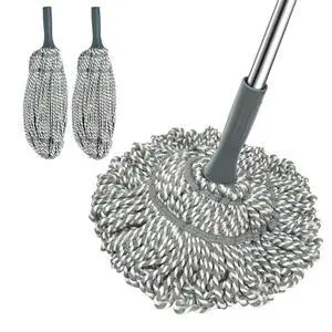 kickleen Self Wringing Mop Floor Cleaning, Easy Squeeze Twist Mop, Heavy Duty Wet Mops for Cleaning Hardwood Tile Vinyl Laminate Floors (Gray- 2 Head) kickleen Self Wringing Mop Floor Cleaning, Easy Squeeze Twist Mop, Heavy Duty Wet Mops for Cleaning Hardwood Tile Vinyl Laminate Floors (Gray- 2 Head)