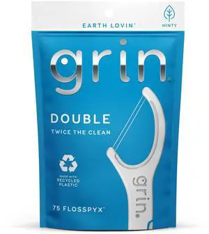 Double Flosspyx, Floss Picks, 75 Count, Dental Flossers, Minty Flavor, Recycled Plastic, 2 Lines of Strong Floss, Longer Floss Head, Traps Food and Plaque, Includes Safe Soft Fold-Back Tooth Pick Double Flosspyx, Floss Picks, 75 Count, Dental Flossers, Minty Flavor, Recycled Plastic, 2 Lines of Strong Floss, Longer Floss Head, Traps Food and Plaque, Includes Safe Soft Fold-Back Tooth Pick
