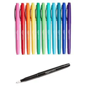 Felt Tip Marker Pens, Assorted Colors, for Art Projects, Writing, Drawing, and Journaling, 12-Pack Felt Tip Marker Pens, Assorted Colors, for Art Projects, Writing, Drawing, and Journaling, 12-Pack
