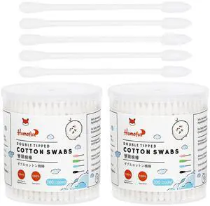 HOMEFOX Cotton Swabs Precision Pointed - 400 Count Pointy Organic Cotton Buds Double Side Tightly Wrapped Cotton Tips Paper Stick Soft Gentle Lint-Free Cruelty-Free, Pointy & Round (White) HOMEFOX Cotton Swabs Precision Pointed - 400 Count Pointy Organic Cotton Buds Double Side Tightly Wrapped Cotton Tips Paper Stick Soft Gentle Lint-Free Cruelty-Free, Pointy & Round (White)