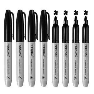 Peekoal Black Permanent Markers, 8 Pack Fine Tip, Quick Dry Marking Pens Peekoal Black Permanent Markers, 8 Pack Fine Tip, Quick Dry Marking Pens