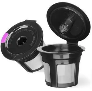 Reusable K Cups for Keurig K Elite, K Classic, K Compact, K Latte, K Duo and All 2.0 & 1.0 Coffee Makers, 2 Pack K Cup Coffee Filters - Black Reusable K Cups for Keurig K Elite, K Classic, K Compact, K Latte, K Duo and All 2.0 & 1.0 Coffee Makers, 2 Pack K Cup Coffee Filters - Black