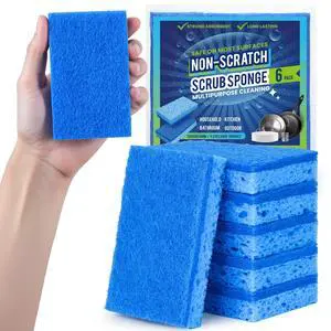 Metflavor Kitchen Sponges, 6 Count, Non-Scratch Scrub Sponge, Dual Sided Cleaning Sponges for Dishes, Kitchen, Bathroom Metflavor Kitchen Sponges, 6 Count, Non-Scratch Scrub Sponge, Dual Sided Cleaning Sponges for Dishes, Kitchen, Bathroom
