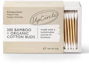UpCircle Bamboo Cotton Buds - 200 Pieces - Sustainable, Plastic-Free, Fully Recyclable Ear Buds - A Staple For Any Bathroom UpCircle Bamboo Cotton Buds - 200 Pieces - Sustainable, Plastic-Free, Fully Recyclable Ear Buds - A Staple For Any Bathroom