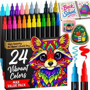 ARTISTRO 24 Acrylic Paint Markers - Paint Pens for Drawing - For Fabric, Rock, Glass, Wood, Molds - Arts & Crafts Gift for Adults, Teens, Kids, Classroom Must Haves & School Supplies ARTISTRO 24 Acrylic Paint Markers - Paint Pens for Drawing - For Fabric, Rock, Glass, Wood, Molds - Arts & Crafts Gift for Adults, Teens, Kids, Classroom Must Haves & School Supplies