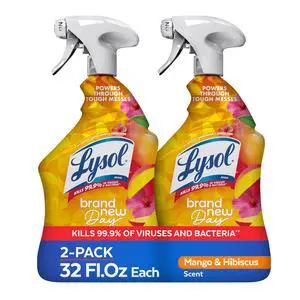 Lysol All Purpose Cleaner Spray, Multi-Purpose Disinfecting Spray, Kitchen & Bathroom Cleaner, Mango & Hibiscus Scent, 32 Fl Oz (Pack of 2) Lysol All Purpose Cleaner Spray, Multi-Purpose Disinfecting Spray, Kitchen & Bathroom Cleaner, Mango & Hibiscus Scent, 32 Fl Oz (Pack of 2)
