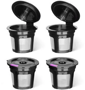 Reusable K Cups for Keurig K Elite, K Classic, K Compact, K Latte, K Duo and All 2.0 & 1.0 Coffee Makers, 4 Pack K Cup Coffee Filters - Black Reusable K Cups for Keurig K Elite, K Classic, K Compact, K Latte, K Duo and All 2.0 & 1.0 Coffee Makers, 4 Pack K Cup Coffee Filters - Black