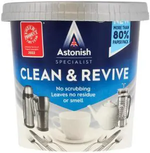 Astonish Descaling Foaming Powder For Tea & Coffee Mugs, Pots, Kettles & Stainless Steel | Dissolves Limescale & Eliminates Stains Clean & Revive Astonish Descaling Foaming Powder For Tea & Coffee Mugs, Pots, Kettles & Stainless Steel | Dissolves Limescale & Eliminates Stains Clean & Revive
