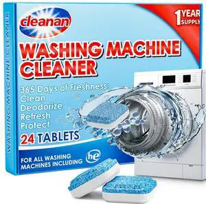 Washing Machine Cleaner Tablets - 24 Pack for Year-Round Deep Clean of Washer Machine, Suitable for HE, Top Load & Front Load Washer Cleaner, Grime & Build-Up, Septic Safe,Eco-Friendly Washing Machine Cleaner Tablets - 24 Pack for Year-Round Deep Clean of Washer Machine, Suitable for HE, Top Load & Front Load Washer Cleaner, Grime & Build-Up, Septic Safe,Eco-Friendly