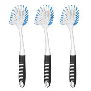 SetSail Dish Brush with Handle, 3 Pack Stiff Bristles Dish Scrubber with Built-in Scraper Dish Scrub Brushes for Cleaning Dishes, Pots and Pans, Kitchen Sink, 3 Pack, Black Blue SetSail Dish Brush with Handle, 3 Pack Stiff Bristles Dish Scrubber with Built-in Scraper Dish Scrub Brushes for Cleaning Dishes, Pots and Pans, Kitchen Sink, 3 Pack, Black Blue