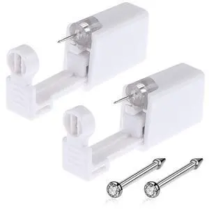 Lyuxzad Nose Piercing Gun - 2 Pack Self Nose Piercing Kit Unit Disposable Nose Piercing Gun with Nose Stud Piercing Kit Tool for Cartilage Tragus Helix Piercing Gun Piercing Jewelry (Silver) Lyuxzad Nose Piercing Gun - 2 Pack Self Nose Piercing Kit Unit Disposable Nose Piercing Gun with Nose Stud Piercing Kit Tool for Cartilage Tragus Helix Piercing Gun Piercing Jewelry (Silver)