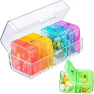 Zoksi Pill Organizer 2 Times a Day, Weekly 7 Day Pill Box, Daily Am Pm Pill Organizer with Double-Side Large Opening for Easy to Use, Color Tracking Travel Pill Case for Medicine, Fish Oils, Vitamins Zoksi Pill Organizer 2 Times a Day, Weekly 7 Day Pill Box, Daily Am Pm Pill Organizer with Double-Side Large Opening for Easy to Use, Color Tracking Travel Pill Case for Medicine, Fish Oils, Vitamins