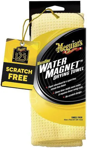Meguiar's Water Magnet Microfiber Drying Towel - Premium Car Drying Towel That's Super Plush, Water Absorbent & Scratch-Free -1 Pack Meguiar's Water Magnet Microfiber Drying Towel - Premium Car Drying Towel That's Super Plush, Water Absorbent & Scratch-Free -1 Pack