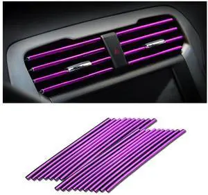 8sanlione Car Air Conditioner Decoration Strip for Vent Outlet, 20 Pieces Universal Waterproof Bendable Polyvinyl Chloride Trim Decoration, Suitable for Most Car - Interior Accessories (Purple) 8sanlione Car Air Conditioner Decoration Strip for Vent Outlet, 20 Pieces Universal Waterproof Bendable Polyvinyl Chloride Trim Decoration, Suitable for Most Car - Interior Accessories (Purple)