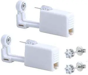 XUKEKOY 2 Pack Self Ear Piercing Gun Earring Disposable Piercing Kit No Pain Easy Use Ear Piercing Gun Kit Tool with Stud (White) XUKEKOY 2 Pack Self Ear Piercing Gun Earring Disposable Piercing Kit No Pain Easy Use Ear Piercing Gun Kit Tool with Stud (White)