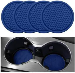 SINGARO Car Cup Coaster, 4PCS Universal Non-Slip Cup Holders Embedded in Ornaments Coaster, Car Interior Accessories, Grey Blue SINGARO Car Cup Coaster, 4PCS Universal Non-Slip Cup Holders Embedded in Ornaments Coaster, Car Interior Accessories, Grey Blue