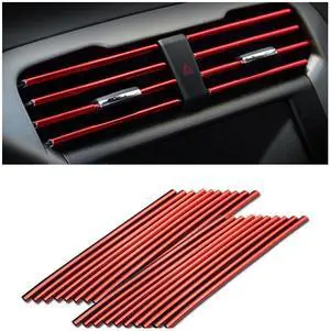 Osilly 20 Pcs Car Air Conditioner Outlet Decoration Strip, Decorative Trim for Auto Air Vent Outlet, Waterproof Automotive Interior Decors for Men Women, Universal for Most Vehicles (Red) Osilly 20 Pcs Car Air Conditioner Outlet Decoration Strip, Decorative Trim for Auto Air Vent Outlet, Waterproof Automotive Interior Decors for Men Women, Universal for Most Vehicles (Red)