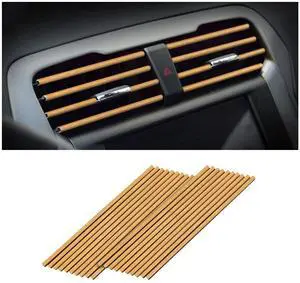8sanlione 20PCS Car Air Conditioner Decoration Strip, Auto Air Vent Outlet Chrome DIY Trim Strips, Waterproof Moulding Bendable Protection Strip Line, Car Decor Accessories for Most Cars (Wood) 8sanlione 20PCS Car Air Conditioner Decoration Strip, Auto Air Vent Outlet Chrome DIY Trim Strips, Waterproof Moulding Bendable Protection Strip Line, Car Decor Accessories for Most Cars (Wood)