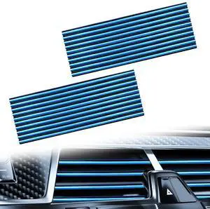ABOTHGD Automotive 20PCS Universal Car Air Conditioner Vent Trim Decoration Strip Bendable Vent Outlet Trim for Most Cars SUVs and Trucks with Straight Grilles, Blue ABOTHGD Automotive 20PCS Universal Car Air Conditioner Vent Trim Decoration Strip Bendable Vent Outlet Trim for Most Cars SUVs and Trucks with Straight Grilles, Blue