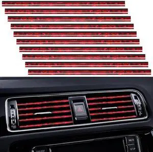 PYHLVCLF 20 Pieces Universal Car Air Conditioner Vent Trim Decoration Strip Accessories, Waterproof Flexible Shiny Auto Car Interior Accessories for All Air Vent Outlet PYHLVCLF 20 Pieces Universal Car Air Conditioner Vent Trim Decoration Strip Accessories, Waterproof Flexible Shiny Auto Car Interior Accessories for All Air Vent Outlet