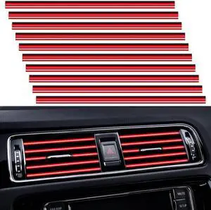 PYHLVCLF 20 Pieces Universal Car Air Conditioner Vent Trim Decoration Strip Accessories, Waterproof Flexible Shiny Auto Car Interior Accessories for All Air Vent Outlet (A-Red - 20 Pieces) PYHLVCLF 20 Pieces Universal Car Air Conditioner Vent Trim Decoration Strip Accessories, Waterproof Flexible Shiny Auto Car Interior Accessories for All Air Vent Outlet (A-Red - 20 Pieces)