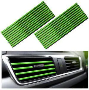 Yourkar 20 PCS Car Air Conditioner Decoration Strip, Flexible Air Vent Outlet Trim Decoration, Waterproof Decorative Trim for Air Vent Outlet for Most Vehicles, Car Accessories (Shiny Green) Yourkar 20 PCS Car Air Conditioner Decoration Strip, Flexible Air Vent Outlet Trim Decoration, Waterproof Decorative Trim for Air Vent Outlet for Most Vehicles, Car Accessories (Shiny Green)