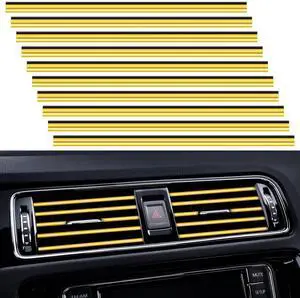 PYHLVCLF 20 Pieces Universal Car Air Conditioner Vent Trim Decoration Strip Accessories, Waterproof Flexible Shiny Auto Car Interior Accessories for All Air Vent Outlet PYHLVCLF 20 Pieces Universal Car Air Conditioner Vent Trim Decoration Strip Accessories, Waterproof Flexible Shiny Auto Car Interior Accessories for All Air Vent Outlet